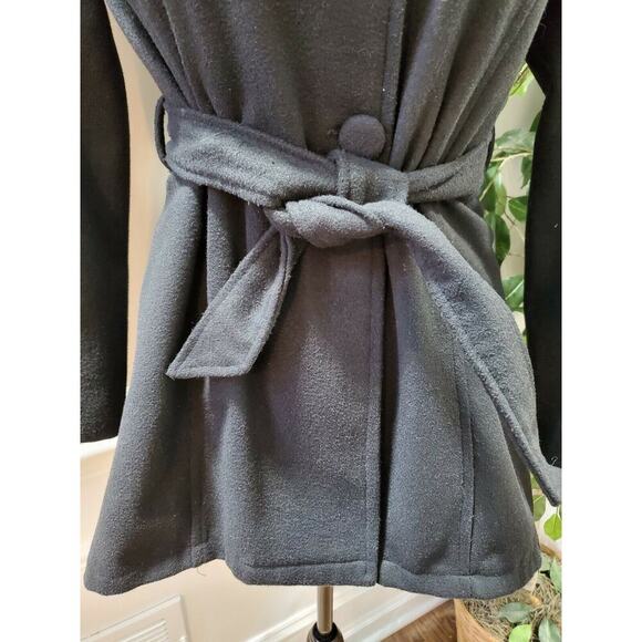 Sijifeng Women's Solid Black Long Sleeve Button Front FauxFur Casual Jacket Coat - Picture 3 of 11